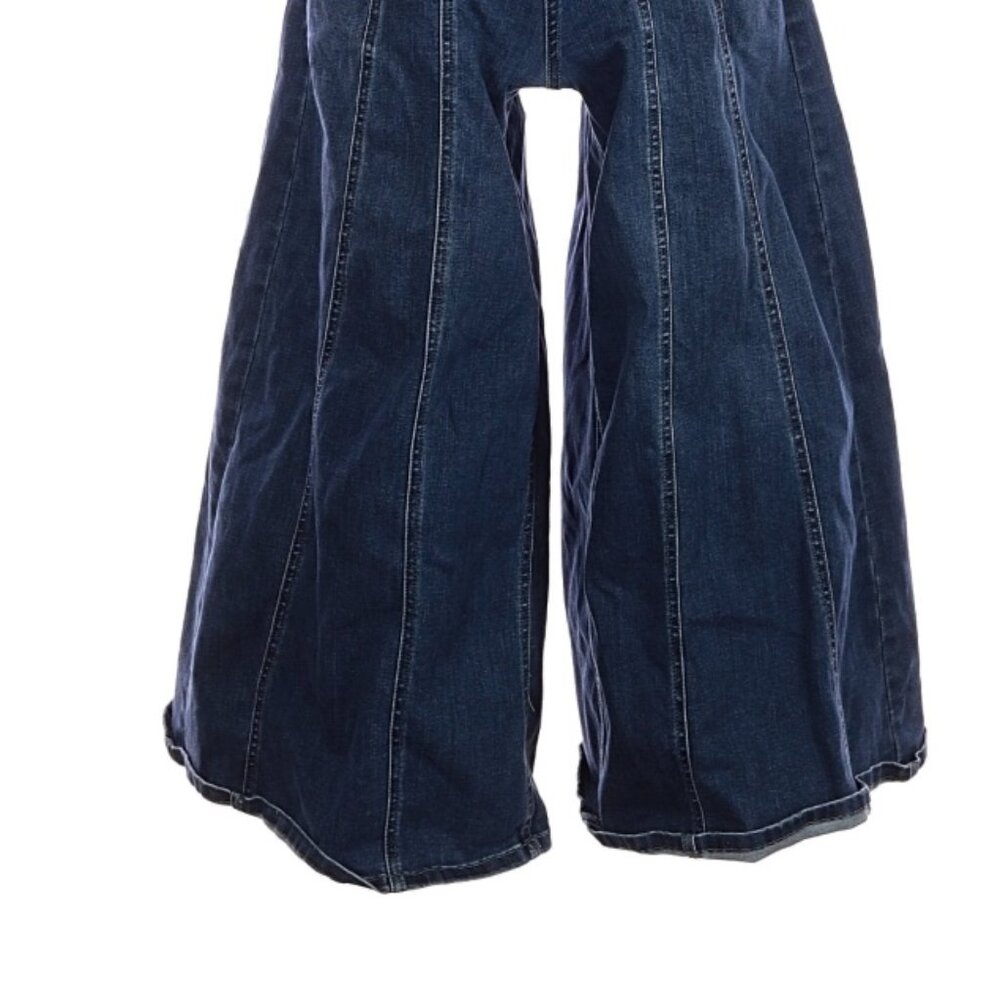 ✨ WE THE FREE Lovers Lane Cropped Denim Jumpsuit Boho Festival Retro Sz Small ✨ - Picture 13 of 15